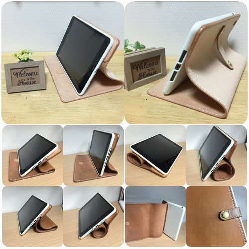 iPad mini 用 タブレットケース 栃木レザー 本革 ヌメ革 ナチュラル