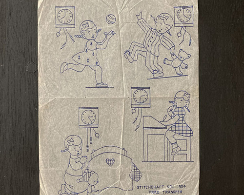SALE ビンテージ刺繍図案 イギリス キッズ刺繍 アンティークペーパー