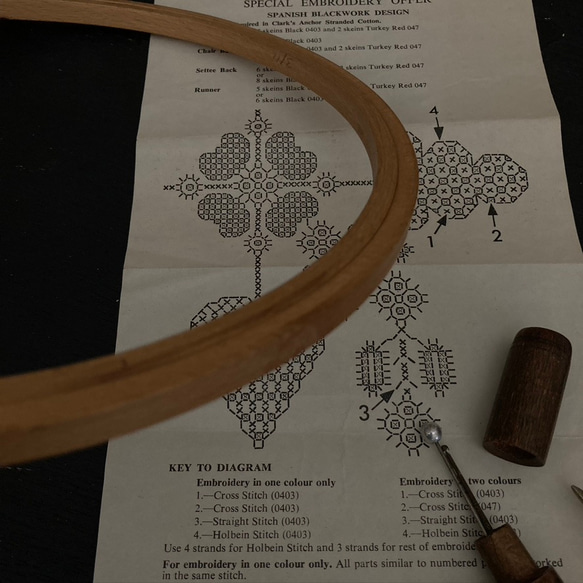 イギリスの刺繍枠　木枠　裁縫　刺繍　台紙　リネン　フレンチリネン　刺繍道具　インテリアディスプレイ 4枚目の画像