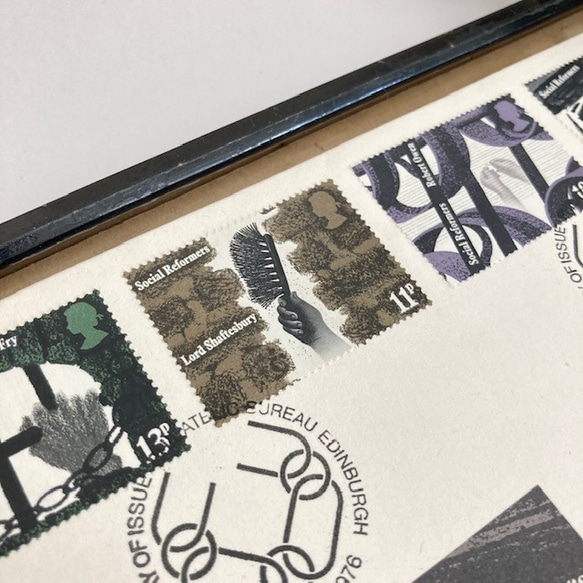 First Day Cover ファーストデイカバー アート ブラックデザイン　古切手　あじ紙　カリグラフィ 2枚目の画像