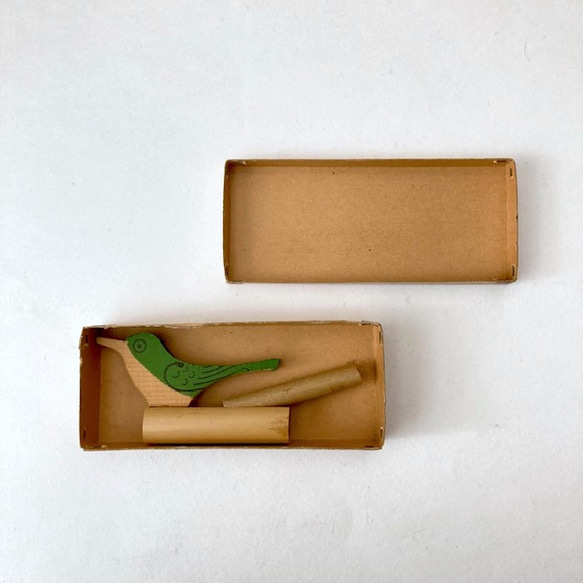 鳥の竹笛　紙箱 バード　天然木　置物　鶯　北欧暮らしの道具 ハンドメイド　郷土土産 箱根 2枚目の画像