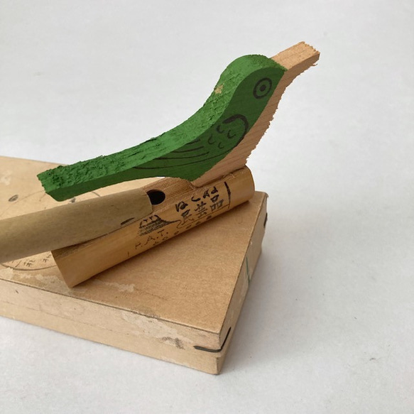 鳥の竹笛　紙箱 バード　天然木　置物　鶯　北欧暮らしの道具 ハンドメイド　郷土土産 箱根 4枚目の画像