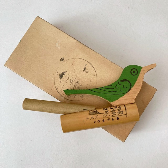 鳥の竹笛　紙箱 バード　天然木　置物　鶯　北欧暮らしの道具 ハンドメイド　郷土土産 箱根 5枚目の画像