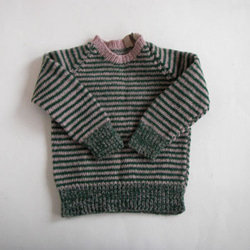 キッズセーター　イングランド製 ピュアウール ハンドメイドビンテージ  手編みのセーターイギリスベアの洋服 3枚目の画像