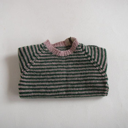キッズセーター　イングランド製 ピュアウール ハンドメイドビンテージ  手編みのセーターイギリスベアの洋服 4枚目の画像