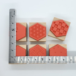 流行りの和柄スタンプセット・亀甲6個セット 6枚目の画像