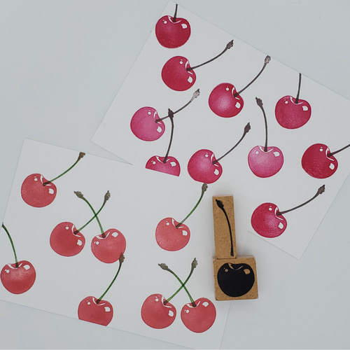 リアルな】さくらんぼのスタンプ はんこ・スタンプ hanya kissho 通販