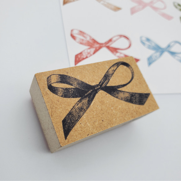 アンティーク調リボンスタンプ【細】 はんこ・スタンプ hanya kissho