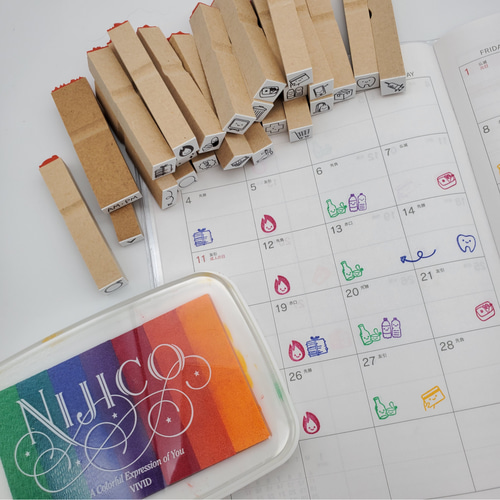 ママの日常用】スケジュール手帳スタンプセット はんこ・スタンプ