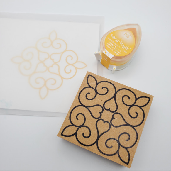 アイヌ文様】春のハートとエプイ(つぼみ)のスタンプ【大】 はんこ