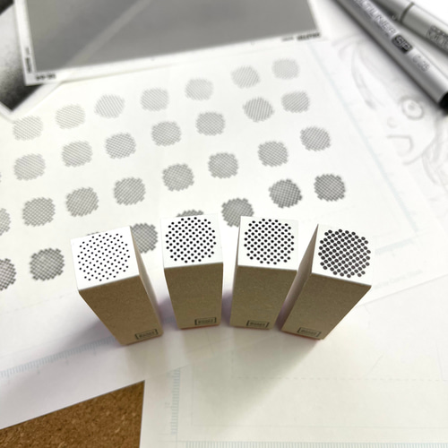 漫画家気分なスクリーントーン風スタンプ【ドット】 はんこ・スタンプ