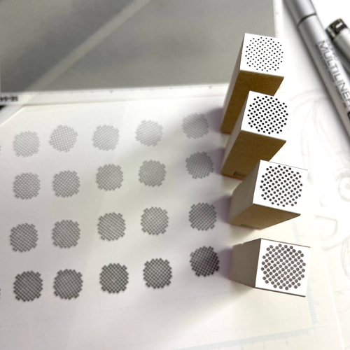 漫画家気分なスクリーントーン風スタンプ【ドット】 はんこ・スタンプ