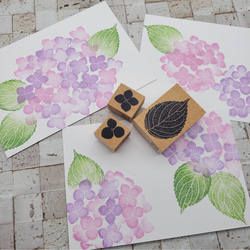 【梅雨】捺して作るリアルな紫陽花スタンプセット 2枚目の画像