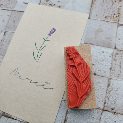 ラベンダーの一輪スタンプ はんこ・スタンプ hanya kissho 通販