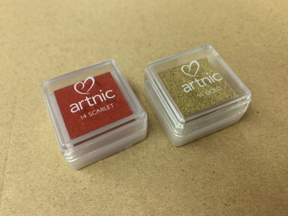 ゴールド＆朱　インクセット 1枚目の画像