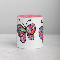 幸福のピンク蝶 (内側色付き)/ カラーマグカップ 3枚目の画像
