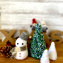 編みぐるみ雪だるまのクリスマスセット あみぐるみ ito_toiro 通販