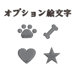 愛犬ハーネス用 ネームタグ（大サイズ）【色の組合せ自由！】【刺繍ワッペン】【ネームワッペン】【オーダー制作】 7枚目の画像