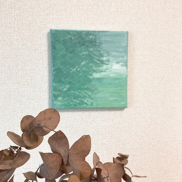 抽象画】そよ風がやさしく吹く森。の絵-forest with wind 絵画