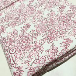 【50cm単位】ホワイトピンク　インドテキスタイル　ブロックプリント　コットン　生地 3枚目の画像