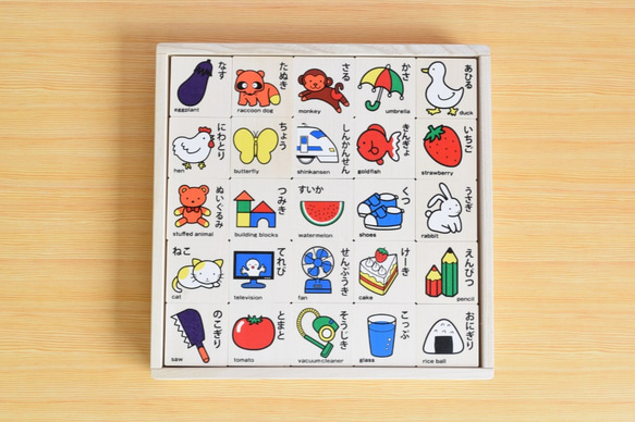 プレゼントに！日本製もじあそび積み木！言葉遊びも積み木遊びも