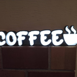 LEDサインボード看板 COFFEE型 コーヒー文字型LEDサインボード 看板【受注制作】 2枚目の画像