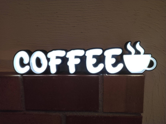 LEDサインボード看板 COFFEE型 コーヒー文字型LEDサインボード 看板【受注制作】 2枚目の画像