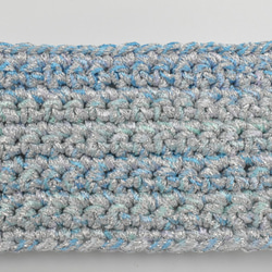 ライトブルーシルバー ラメ (40g) 手編み、手芸に適した編み物が楽しくなる毛糸！ バッグ小物作製にも 7枚目の画像