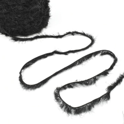 【お得！】動物の毛のような手編み糸！ファー ブラック (黒)(500g) 手芸に適した楽しい毛糸！ 4枚目の画像