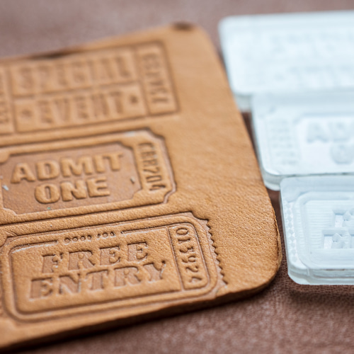 No.a67 アクリル刻印 海外 チケット風 クレイアート 石鹸 レザー