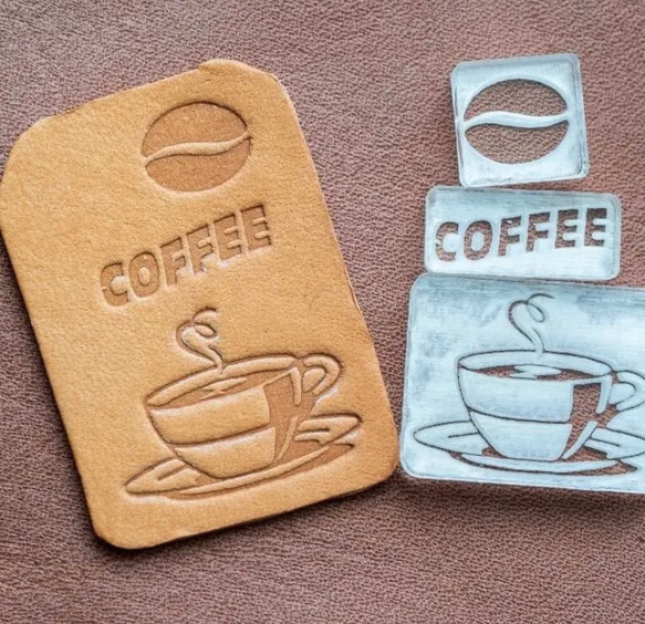 No．a68コーヒー豆 喫茶 レザークラフト アクリル刻印 DIYパーツ