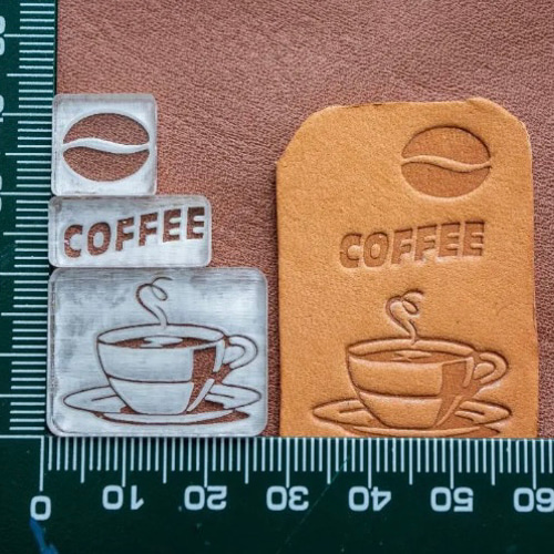No．a68コーヒー豆 喫茶 レザークラフト アクリル刻印 DIYパーツ
