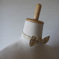 shimatama-beige-ribbon（蝶ネクタイ） 4枚目の画像