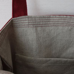 軟麻布包（櫻桃紅×格倫檢查） 第4張的照片