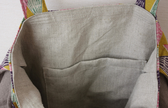 蓬鬆棉，樹木麻布袋子三角形（芥末） 第7張的照片