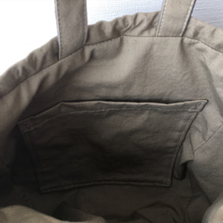 コットンフランネルの巾着バッグ（ベージュグレーチェック） 6枚目の画像
