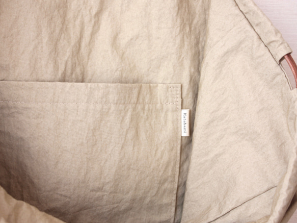 ウェザークロスの巾着バッグ（ベージュ） 4枚目の画像