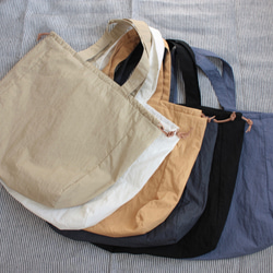 ウェザークロスの巾着バッグ（ベージュ） 5枚目の画像