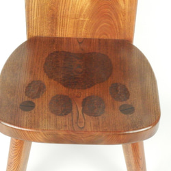 ケヤキ拭漆　子供椅子（猫）　★国内送料無料 4枚目の画像