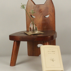 ケヤキ拭漆　子供椅子（猫）　★国内送料無料 5枚目の画像