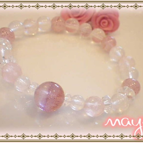 希少ロシア産ストロベリークォーツ＆クンツァイト＆アフリカン