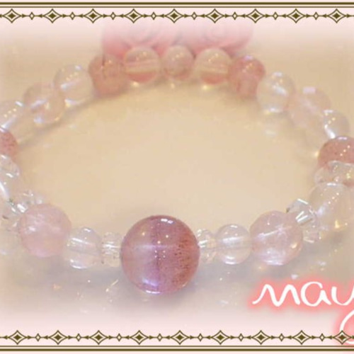 希少ロシア産ストロベリークォーツ＆クンツァイト＆アフリカン