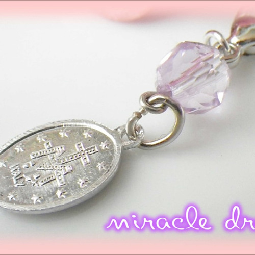 未使用 美品 agete シルバークォーツ／アメジストチャーム 完売 宝石ランクAAAアメジスト＆不思議のメダイ☆奇跡のメダイ☆シルバー