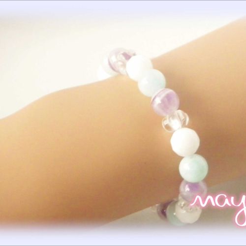 幸せの石☆幸運引き寄せ☆アイスブルーのレアなアマゾナイト＆ケープ