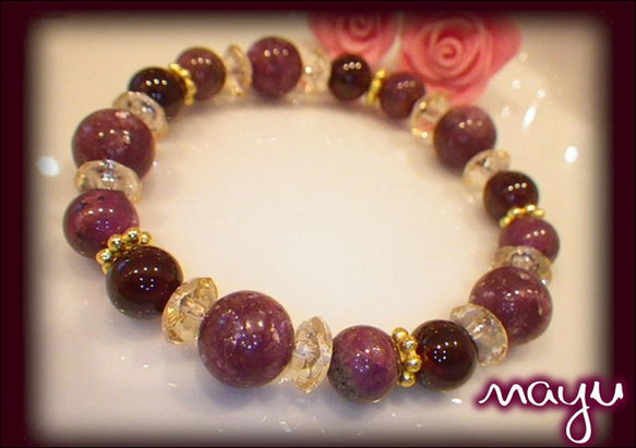 ルビーとスター入りガーネットのブレスレット 恋に人生に成功へ導く・・・贅沢たっぷりスタールビー