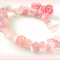 大玉♡恋愛運アップ♡ストロベリークォーツとサーモンピンクサゲのブレスレット New✨お守りブレスレット🍓ストロベリークォーツ🍓 | amo by ao