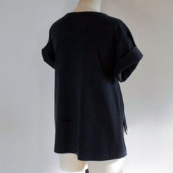 　ワイドスリーブ、リボン使いカットソーTシャツ　黒 7枚目の画像