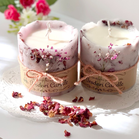 ローズのアロマ・ボタニカルキャンドル（ピンク） キャンドル