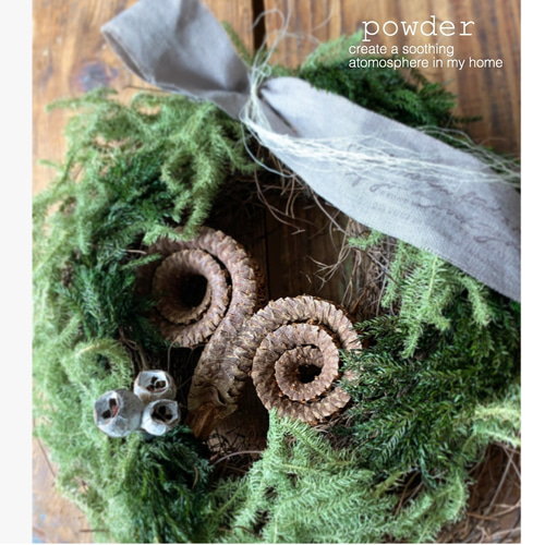 タルホーンの鳥の巣リース ドライフラワー powder 通販 10041289