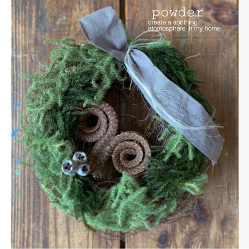 タルホーンの鳥の巣リース ドライフラワー powder 通販 10041289